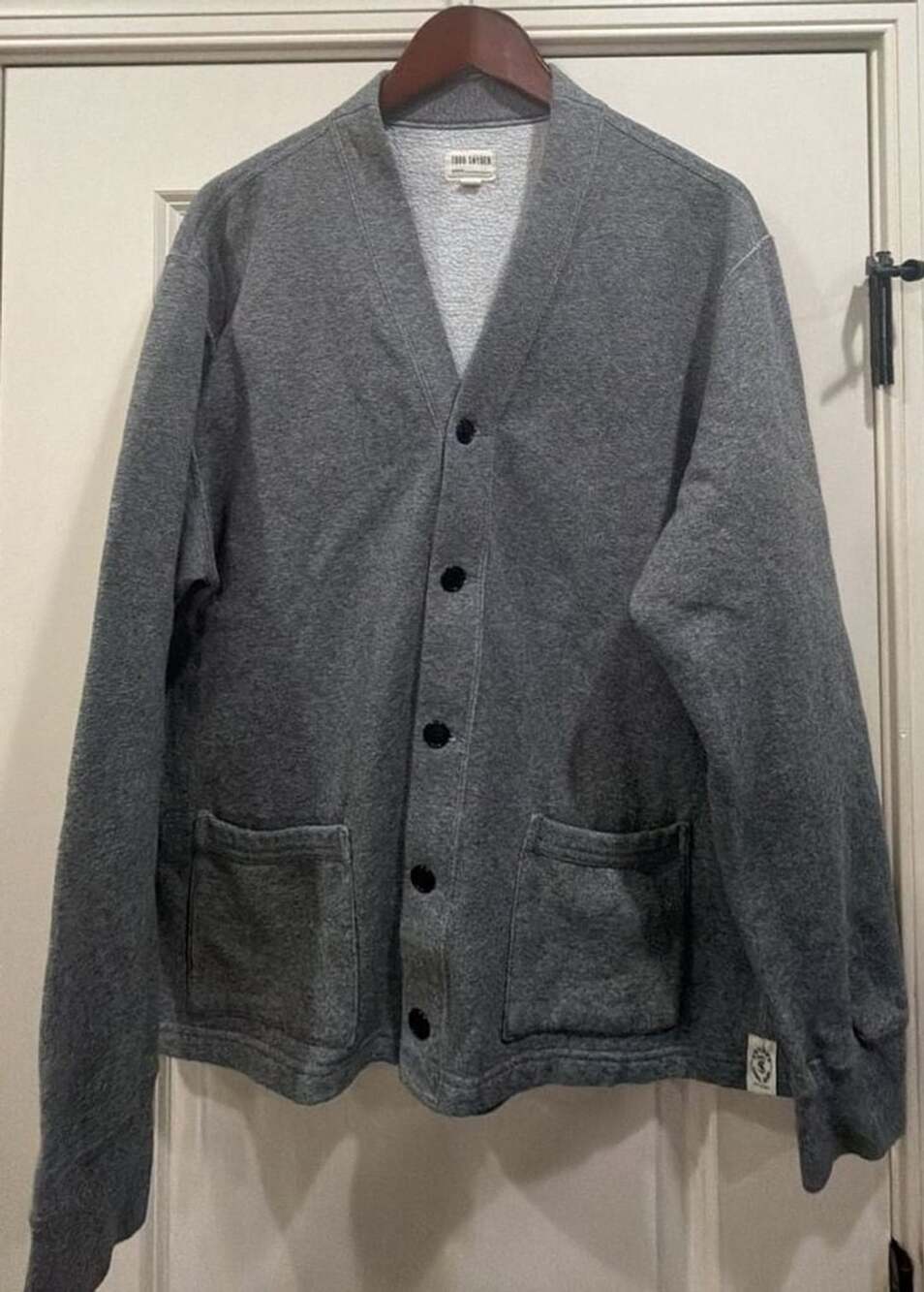 Todd Snyder Cardigan Size L Gray Fleece Cotton Sweatshirt Sweater